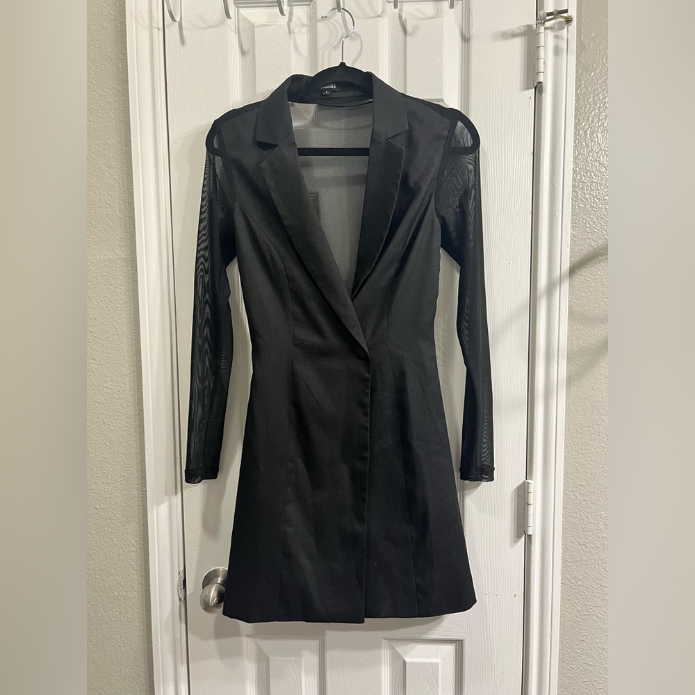 Missguided Blazer Dress with Mesh Back and Sleeves
